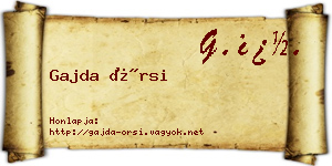 Gajda Örsi névjegykártya
